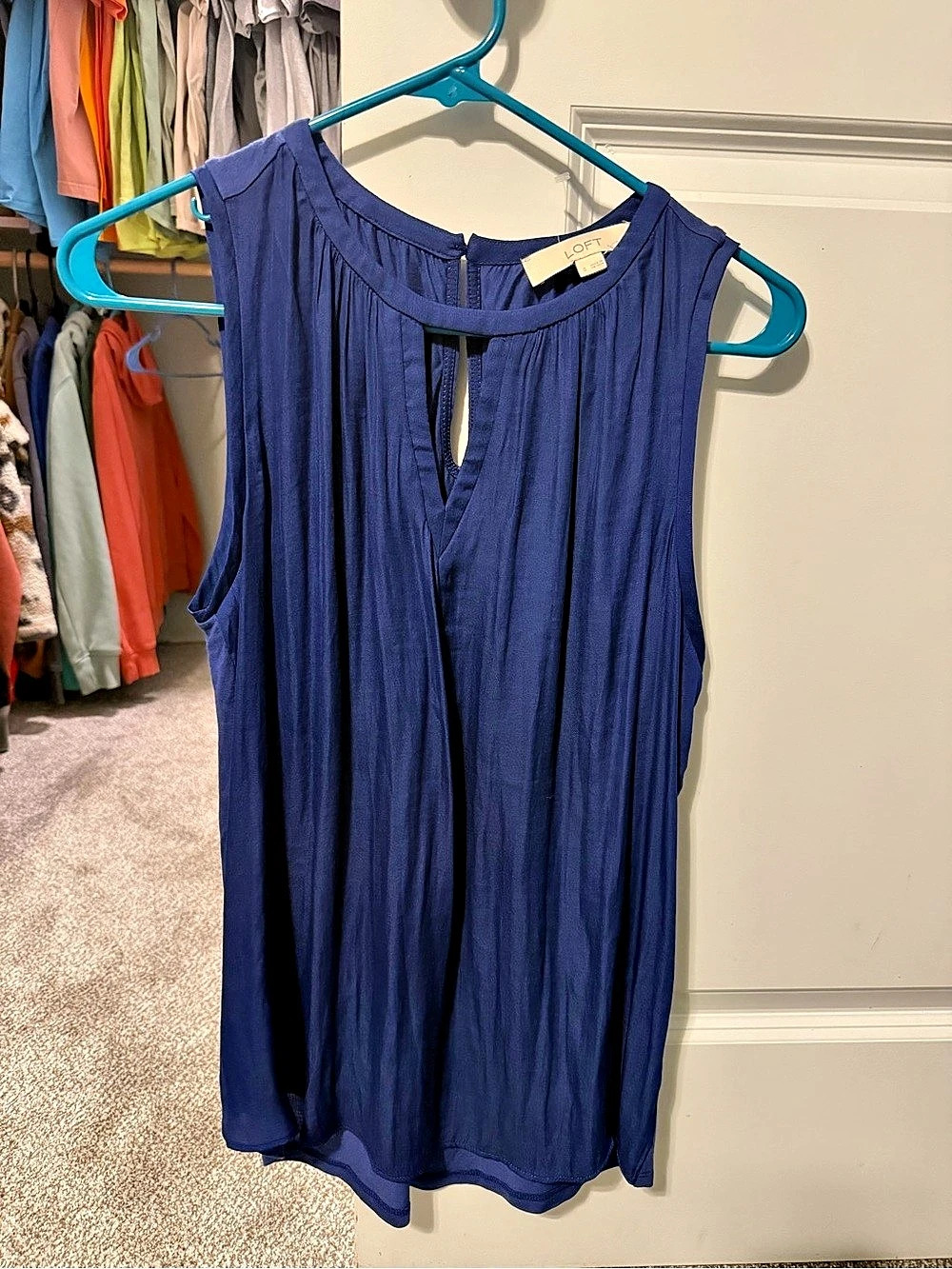 LOFT Sleeveless Dress in Blue Size Small Like New